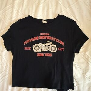Kids Vintage Motorcycle Tee - Navy